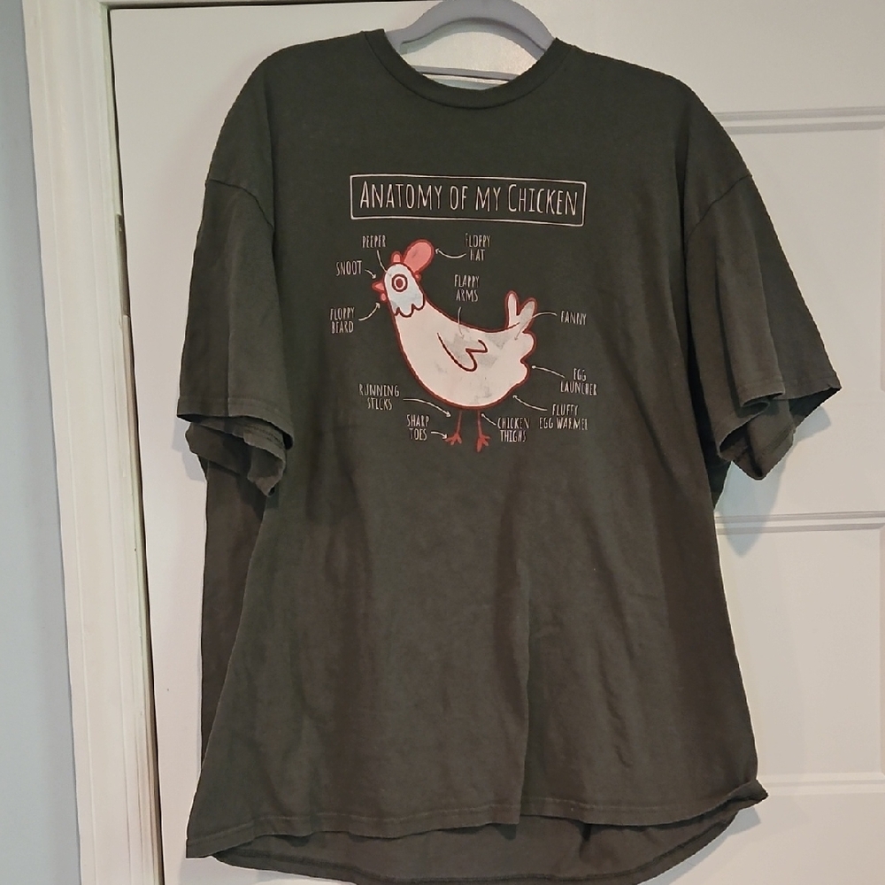 Olive Green Chicken Graphic Tee 2X